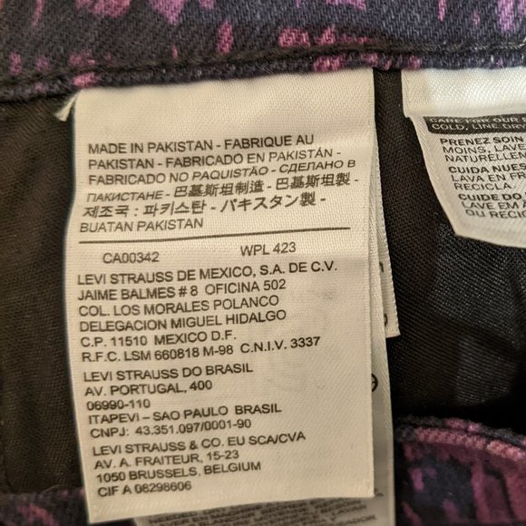 Levi's Jeans Mid Rise Skinny Purple and Blue Abstract Size 12M W31 L32 - Picture 11 of 16